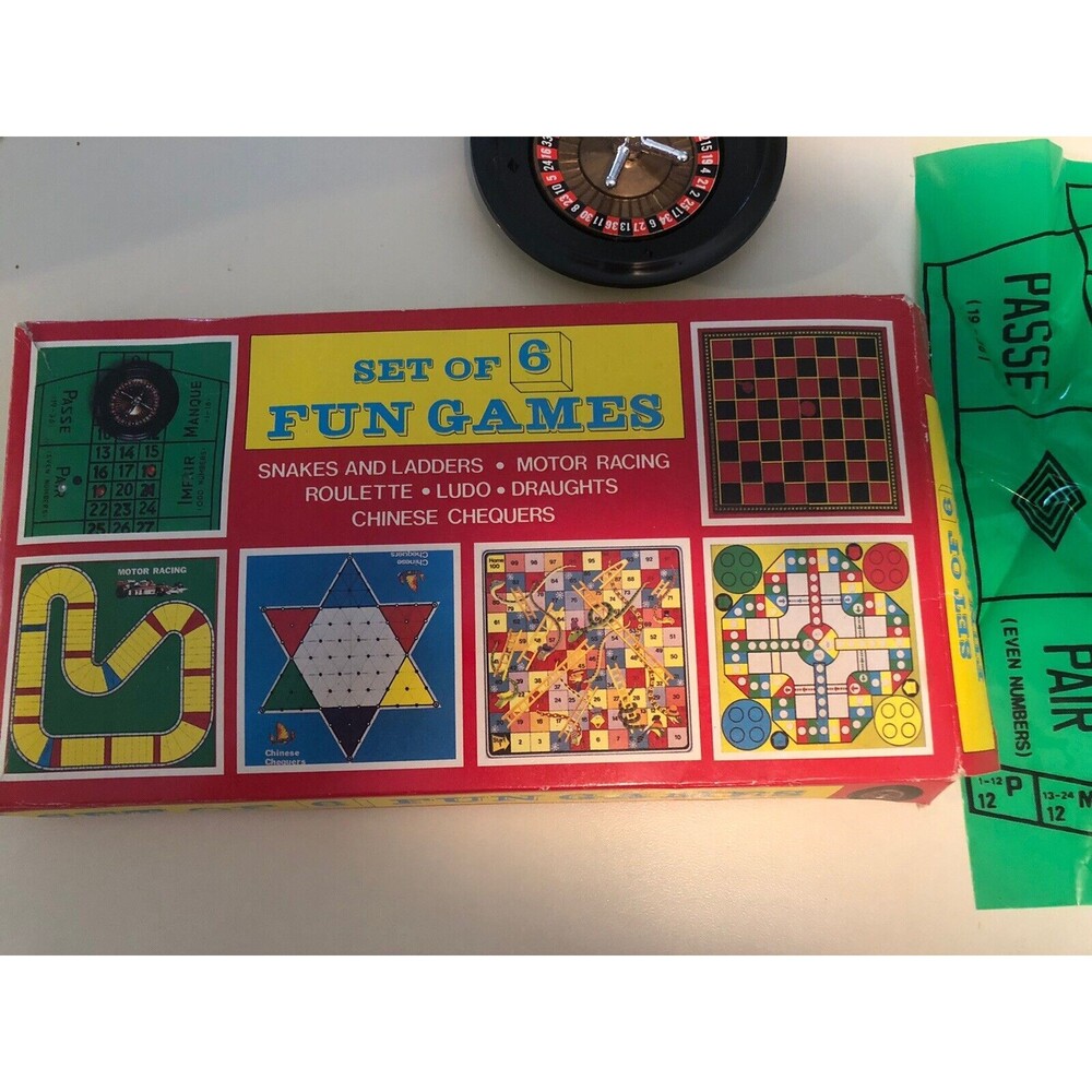 Vintage Set of 6 Fun Games - Giftco - Made in Hong Kong Rare Collectible